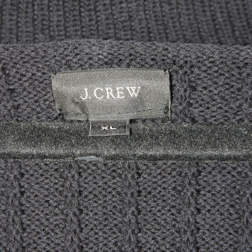 J Crew Cardigan Sweater Mens XL Black Shawl Collar‎ Ribbed Knit Button Front